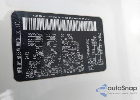 2013 Nissan Quest Sl from USA, damaged, VIN JN8AE2KP7D9063355